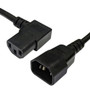 IEC C13 Left Angle to IEC C14 Power Cable - 18AWG - SJT Jacket - 3ft