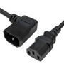 IEC C13 to IEC C14 Left Angle Power Cable - 18AWG - SJT Jacket - 3ft