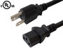 5-15P to C13 Power Cable - 18AWG - SJT Jacket - Black - 14AWG - 10ft