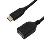 0.15m USB 3.1 Type-C Male to A Female Cable 5G 3A - USB-IF Certified - Black