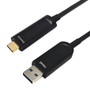 USB 3.1 AOC Type-C Male to Type-A Male Cable 10G 800mA - CMP - Black - 15m