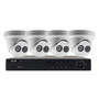4-Channel IP NVR with 4K Resolution Integrated PoE Ports 2TB Purple Surveillance Grade Hard Drive 4x 8MP Turret IP Cameras 30m IR Range IP67 Rate 3x fixed 28mm lens and 1x fixed 4mm lens White - Security Camera Package