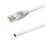 RJ45 to Blunt CAT6A Solid UTP Pigtail Cable - Molded Style Boot - CMR/FT4 - White - 125ft - 568A