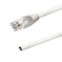RJ45 to Blunt CAT6A Solid UTP Pigtail Cable - Molded Style Boot - CMRFT4 - White - 50ft - 568B