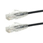 Cat6a UTP 10GB Ultra-Thin Patch Cable - Premium Fluke® Patch Cable Certified - CMR Riser Rated - Black - 6ft