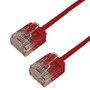 Cat6 UTP Micro-Thin Molded Patch Cable - 32AWG - Riser CMR - Red - 10ft