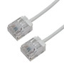 Cat6 UTP Micro-Thin Molded Patch Cable - 32AWG - Riser CMR - White - 1ft