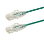RJ45 Cat6 UTP Ultra-Thin Patch Cable - Premium Fluke Patch Cable Certified - CMR Riser Rated - Green - 3ft