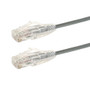RJ45 Cat6 UTP Ultra-Thin Patch Cable - Premium Fluke® Patch Cable Certified - CMR Riser Rated - Grey - 6 inch