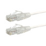 RJ45 Cat6 UTP Ultra-Thin Patch Cable - Premium Fluke® Patch Cable Certified - CMR Riser Rated - White - 6 inch