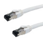Cat8 S/FTP 40G Shielded Patch Cable - 24AWG - Riser CMR - White - 1ft