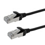 Cat8 FFTP 40G Ultra-Thin Molded Patch Cable - 30AWG - Riser CMR - Black - 6 inch