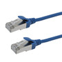 Cat8 FFTP 40G Ultra-Thin Molded Patch Cable - 30AWG - Riser CMR - Blue - 6 inch