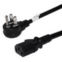 NEMA 5-15P Up Angle to IEC C13 Power Cable - SJT Jacket - 12ft - 18AWG