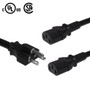NEMA 5-20P to 2x IEC C13 Power Splitter Cable -14AWG SJT - 1ft - 16AWG