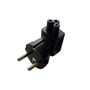 Schuko CEE 7/7 (Euro) Plug to C5 Power Adapter Down Angle