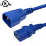 IEC C13 to IEC C14 Power Cable - SJT Jacket - 14AWG (15A 250V) - Blue - 4ft