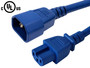 IEC C14 to IEC C15 Power Cable - 14AWG (15A 250V) - SJT Jacket - Blue - 2ft