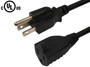 NEMA 5-15P to NEMA 5-15R Power Cable - SJT Jacket - 1ft - 16AWG
