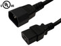 IEC C14 to IEC C19 Power Cable - 14AWG (15A 250V) - SJT Jacket - Black - 25ft