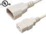 IEC C14 to IEC C19 Power Cable - 14AWG (15A 250V) - SJT Jacket - White - 4ft