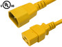 IEC C14 to IEC C19 Power Cable - 14AWG (15A 250V) - SJT Jacket - Yellow - 6ft