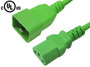 IEC C13 to IEC C20 Power Cable - SJT Jacket 250V 15A - 8ft - Green