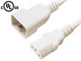 IEC C13 to IEC C20 Power Cable - SJT Jacket (250V 15A) - 4ft - White