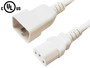 IEC C13 to IEC C20 Power Cable - SJT Jacket (250V 15A) - 6ft - White