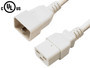 IEC C19 to IEC C20 Power Cable -12AWG (20A 250V) - SJT Jacket - White - 3ft