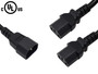 IEC C14 to 2x IEC C13 Power Splitter Cable - SJT - 3ft - 18AWG