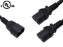 IEC C14 to 2x IEC C13 Power Splitter Cable - SJT - 3ft - 14AWG