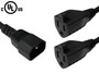 1ft IEC C14 to 2x NEMA 5-15R Power Splitter Cable - 16AWG (13A 125V) - SJT