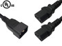 IEC C20 to 2x IEC C13 Power Splitter Cable - SJT - 3ft