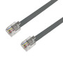 RJ12 Modular Data Cable Straight Through 6P6C - 28AWG - 15ft - Silver