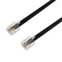 RJ11 Modular Telephone Cable Cross-Wired 6P4C - 28AWG - 1ft - Black