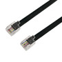 RJ12 Modular Data Cable Cross-Wired 6P6C - 28AWG - 15ft - Black