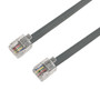 RJ12 Modular Data Cable Cross-Wired 6P6C - 28AWG - 3ft - Silver