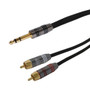 Premium  Cables 1/4 inch TRS Male to 2x RCA Male Audio Cable FT4 - 1.5ft