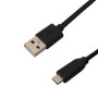 USB 2.0 Type-C Male to A Male Cable 480Mbps 3A - USB-IF Certified - Black - 0.5m