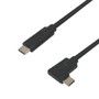 USB 3.1 Type-C Straight Male to Type-C Right/Left Angle Male Cable - Black - 1.5ft