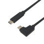 USB 3.1 Type-C Straight Male to Type-C Right/Left Angle Male Cable - Black - 3ft