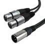 Premium  Cables XLR Male to 2x XLR Female Balanced Splitter Cable - 1ft