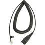 Jabra 8800-01-19 Coiled Phone Audio Cable Adapter - 66 ft Phone Cable - First End Quick Disconnect - Second End RJ-10 Phone - Black 8800-01-19