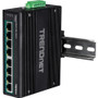 TRENDnet 8-Port Hardened Industrial Unmanaged Gigabit 10/100/1000Mbps DIN-Rail Switch w/ 8 x Gigabit PoE+ Ports; TI-PG80B; 24 ? 56V DC (TI-PG80B)