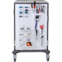 Ergotron YES24 Adjusta Charging Cart  Mobile Makerspace - 3 Shelf - Push Handle Handle - 4 10160 mm Caster Size - Gray White - YES24-CHR-1
