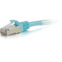 C2G 8ft Cat6a Snagless Shielded (STP) Ethernet Network Patch Cable - Aqua - 8 ft Category 6a Network Cable for Network Device - First (Fleet Network)