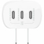 Belkin 67W Portable 3-Port USB-C Wall Charger - 3xUSB-C (67W Total) - Fast Charging - Power Adapter - White - 67 W - White (WCC002dqWH)