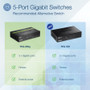 TRENDnet 5-Port Unmanaged Gigabit GREENnet Desktop Metal Switch, Ethernet-Network Switch, 5 x Gigabit Ports, Fanless, 10 Gbps Fabric, (TEG-S50G)