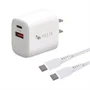 Emerge Helix 20W 2-Port Wall Charger  5ft USB-C Cable ETHNBC20C